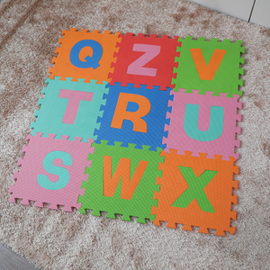 Los niños que desarrollan alfombras juegan esteras de juego y letras caricaturas impresas Eva Foam Tatami Puzzle Floor Mat