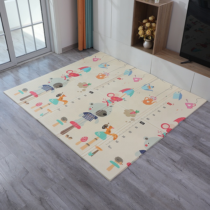 Alfombra de juego plegable para gatear para bebés, impermeable, antideslizante, portátil, para suelo de niños 