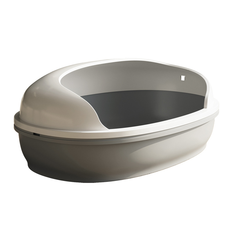 Caja de arena para mascotas de plástico semi con cerrada extra grande