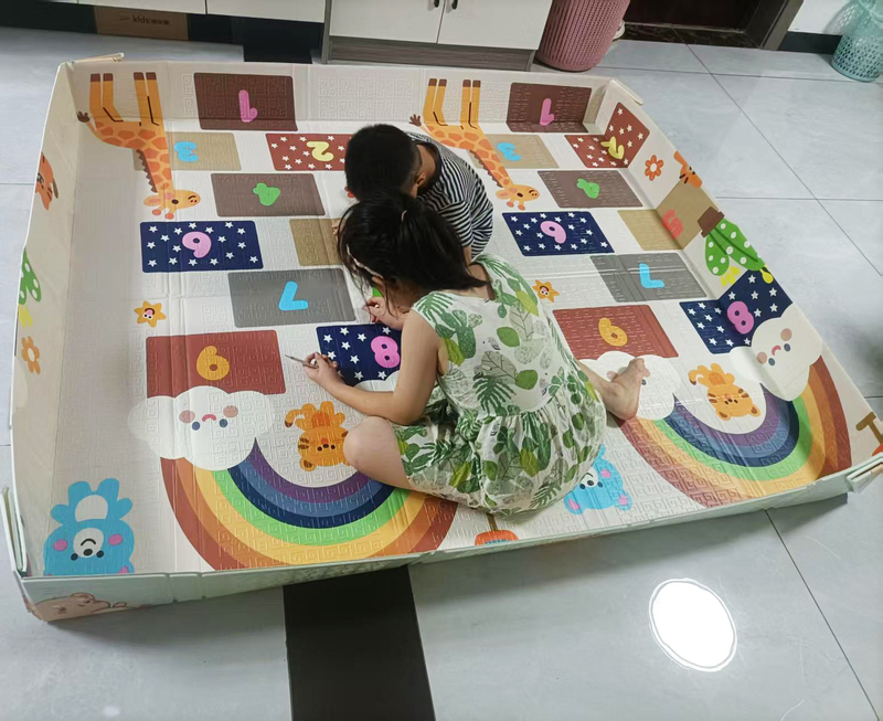 Alfombrillas para gatear para bebés y niños, alfombrilla de juego para niños, piscina con valla de borde Xpe