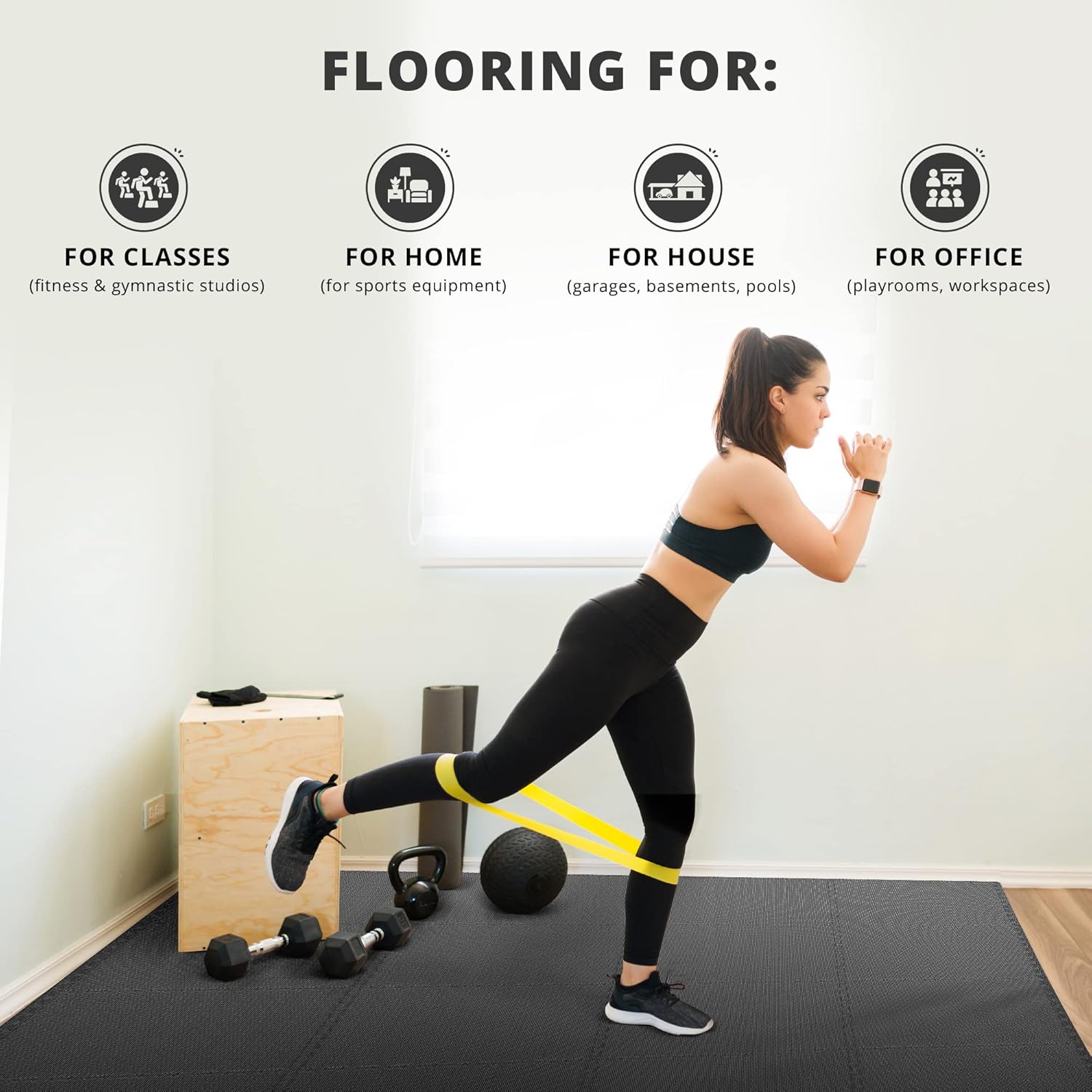Equipo de gimnasia Interlocking Mat de ejercicio de espuma de espuma suave de Eva 