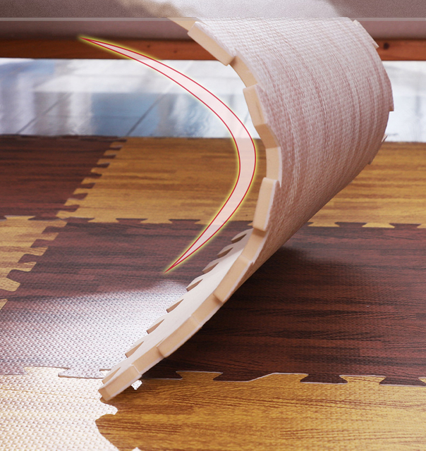 Madera de grano de madera Mat de 1/2-In Eva Foam Interlocking Floor de piso para la habitación de interior segura Piso de entrenamiento Playmat Playmat