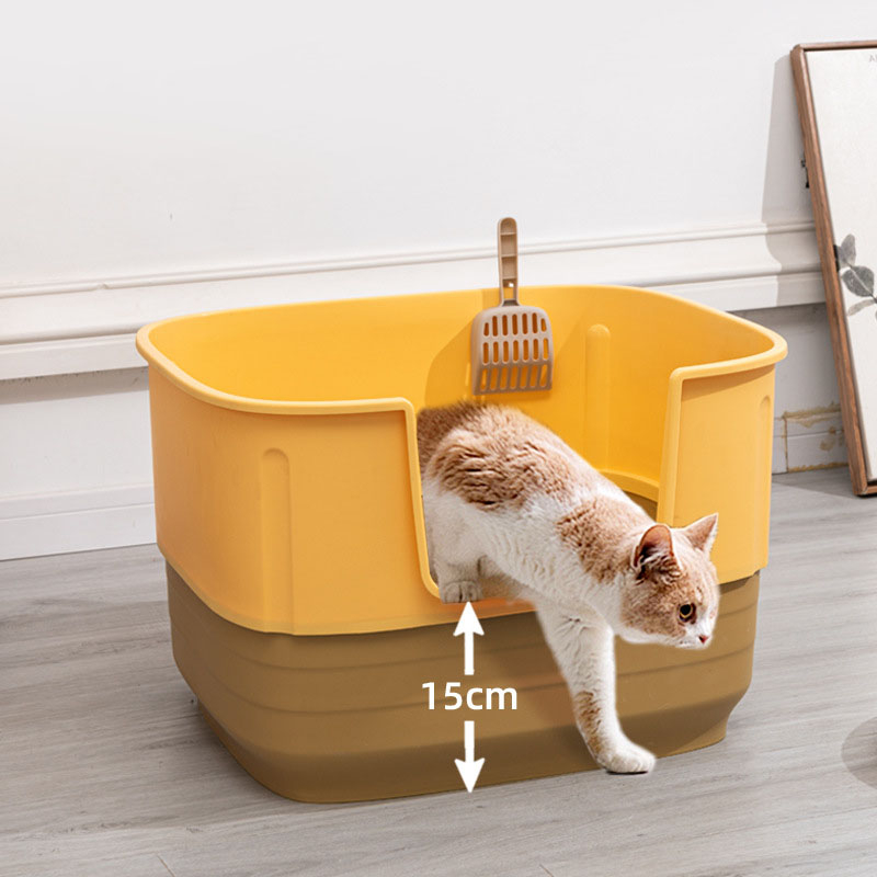 Caja de arena para gatos de plástico PP semi cerrado de alta calidad 
