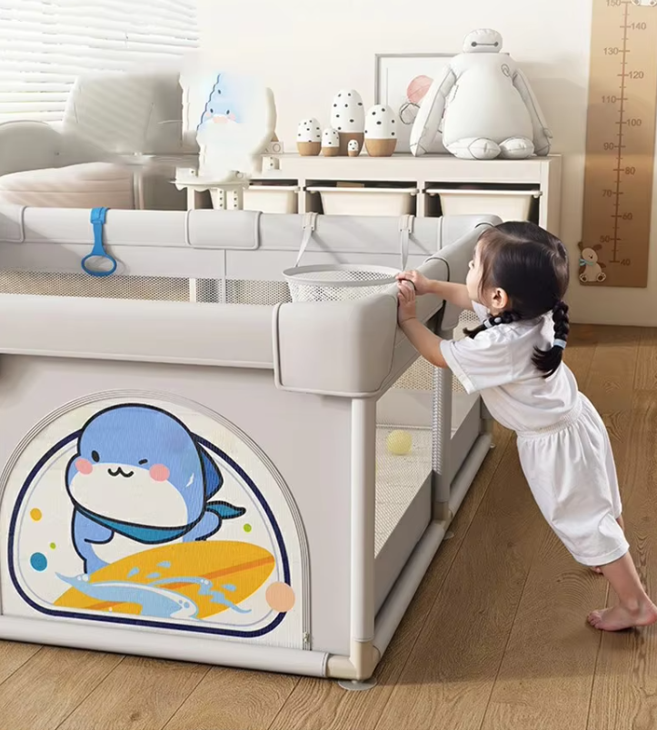 Memizo Durable Dristrated Fence Indoor Baby Ejercicio Surf Surfing Shark Playpen