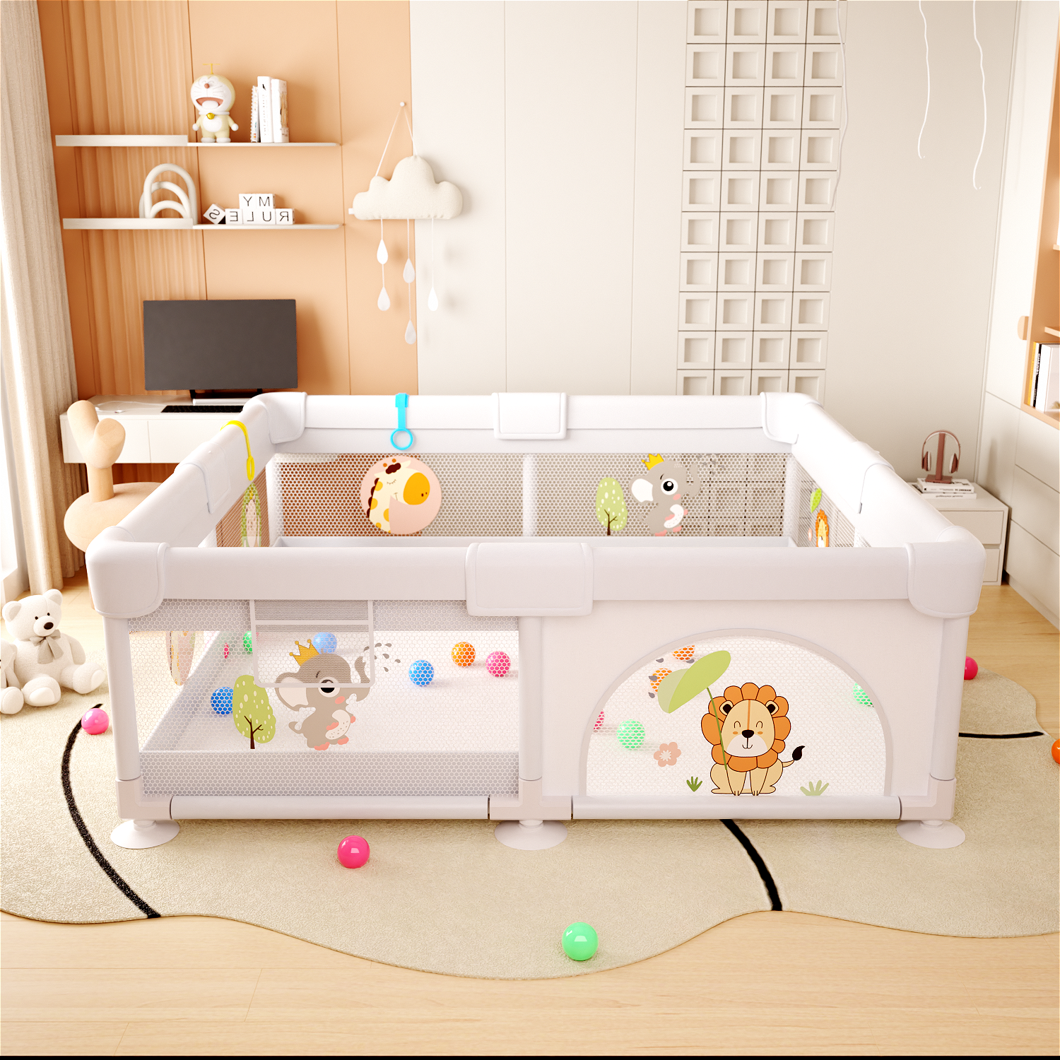 Memizo Multifuncional Nuevo diseño Interior Play Play Yard Fence Little Lion Playpen