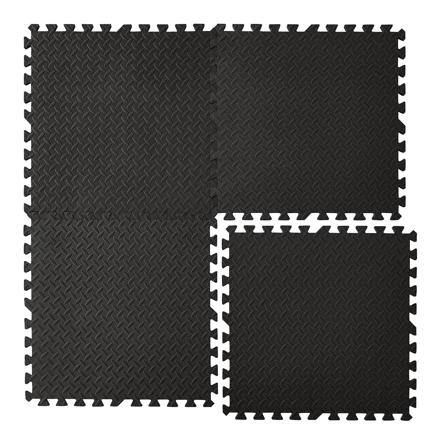 Juego de alfombrillas de espuma EVA Memizo de 6 piezas, color negro, 120 cm x 180 cm