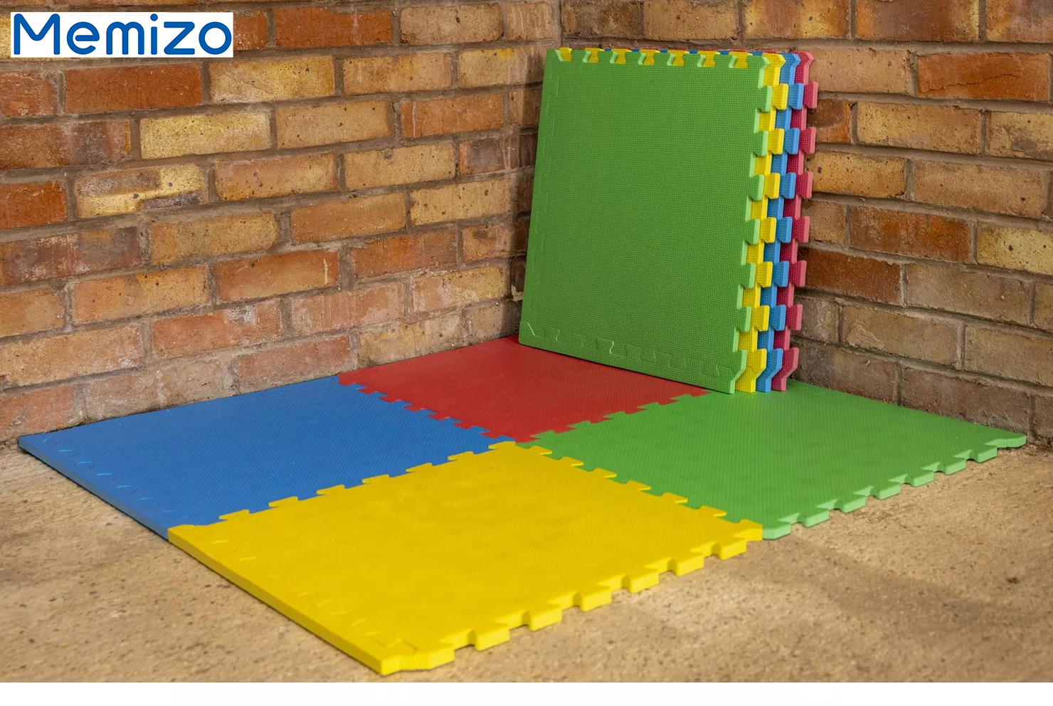 Memizo Esterilla entrelazada de espuma EVA para ejercicio, juego de 8 alfombrillas de colores para el suelo, 100cm x 200cm