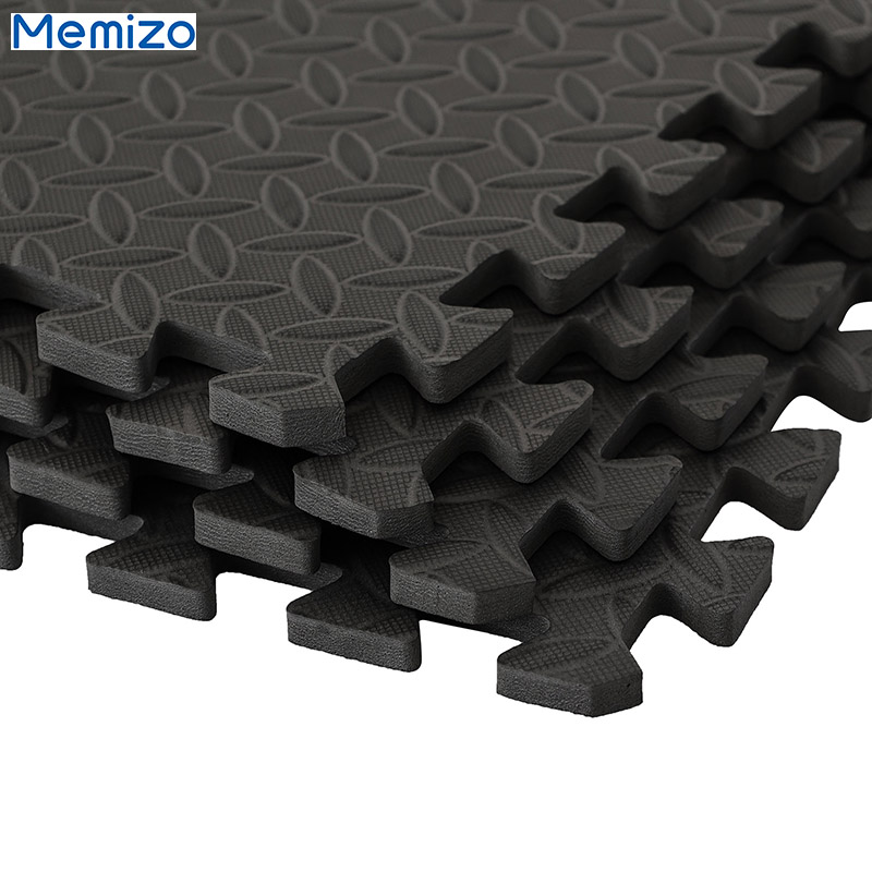 Juego de alfombrillas de espuma EVA Memizo de 6 piezas, color negro, 120 cm x 180 cm