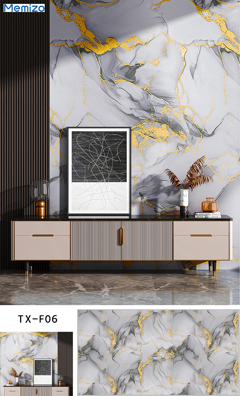 Azulejos inteligentes de mármol de imitación de la cocina Las pegatinas de la pared de la pared de la ducha se pueden enrollar y personalizar en tamaño y grosor
